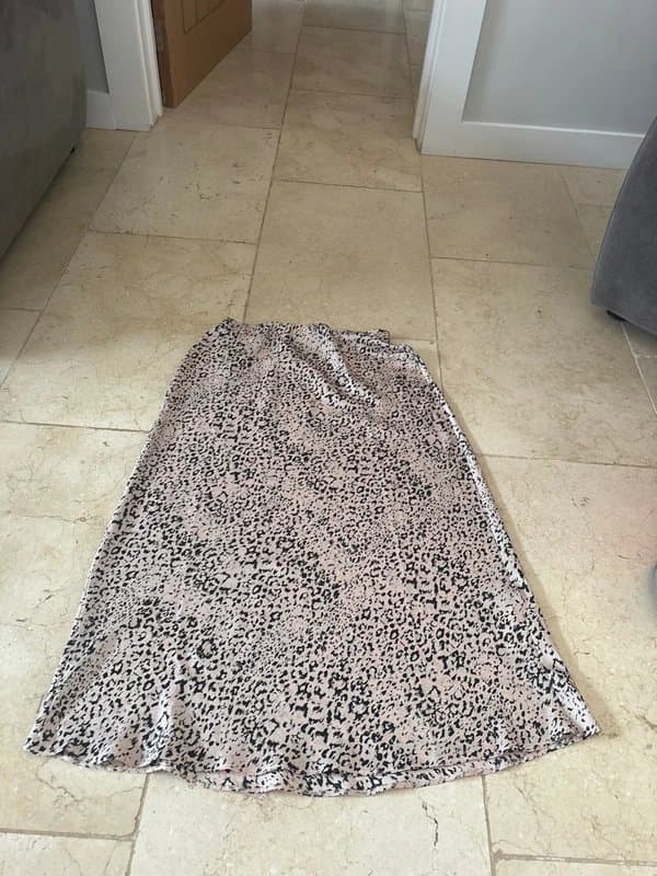 New Look New look satin leopard print midi skirt