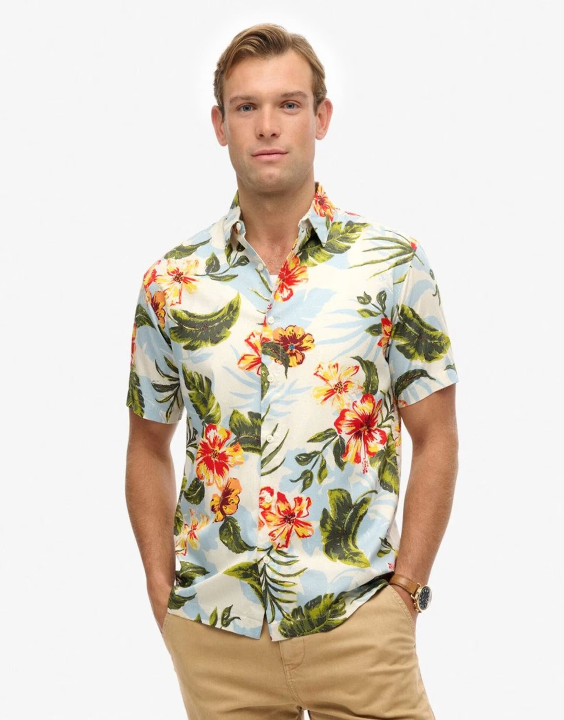 ASOS Superdry Hawaiian printed shirt in aloha shadow