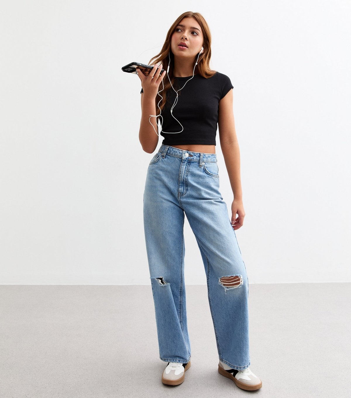 New Look Girls' Black Cap Sleeve Baby Tee Top New Look - 3