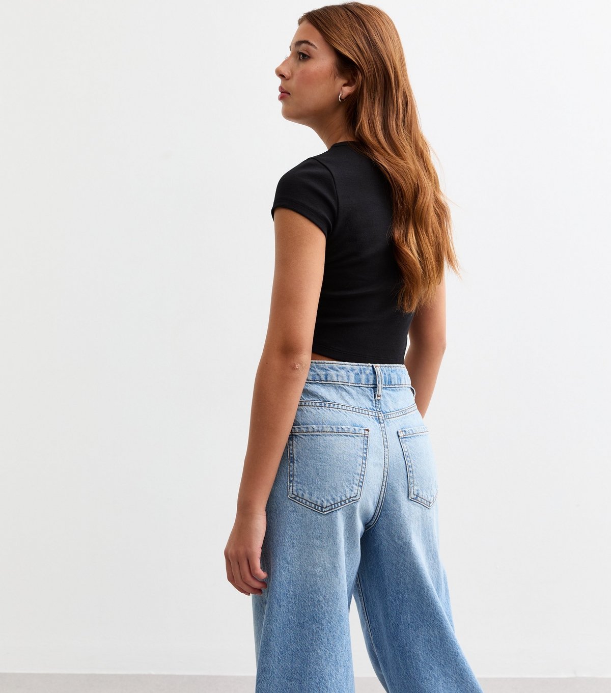 New Look Girls' Black Cap Sleeve Baby Tee Top New Look - 4