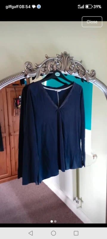 White Stuff Ladies size 12 white stuff blue top longsleeve