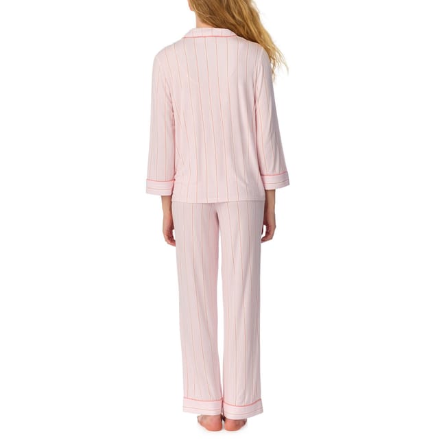 kate spade new york Kate Spade New York Women's 3/4 Sleeve Long PJ Set in Modal Jersey with Pink Stripes in Light Pink - 2
