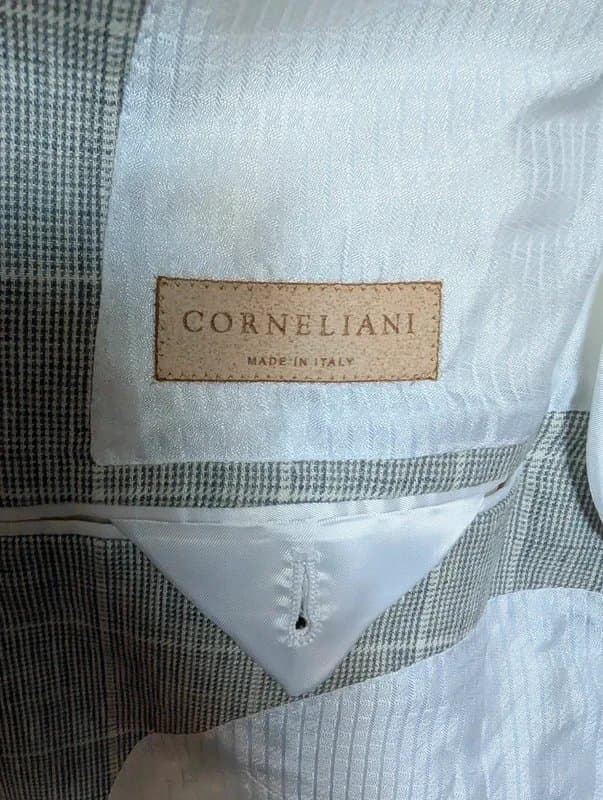 Corneliani Men's Corneliani 'Haslemere' Light Grey Check Tailored Fit Blazer - 44L(54L-EU)