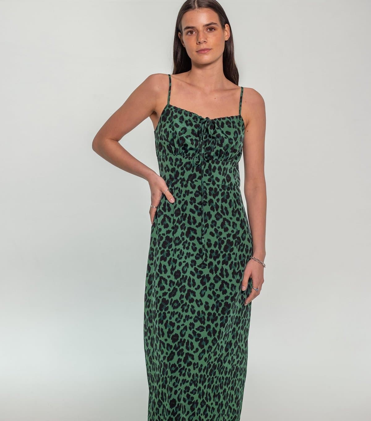 Sunshine Soul Women's Green Animal Print Strappy Midi Sundress Sunshine Soul New Look