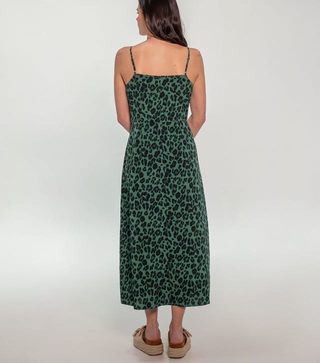 Sunshine Soul Women's Green Animal Print Strappy Midi Sundress Sunshine Soul New Look - 3