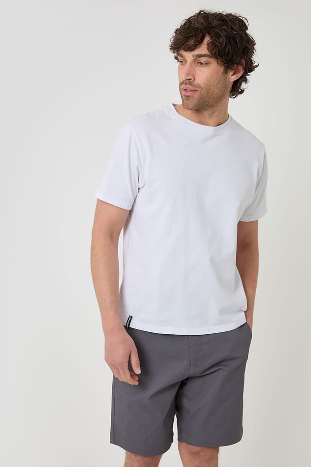 Threadbare Threadbare Men's Patterned Stretch Chino Shorts with Belt in Dark Grey - 3