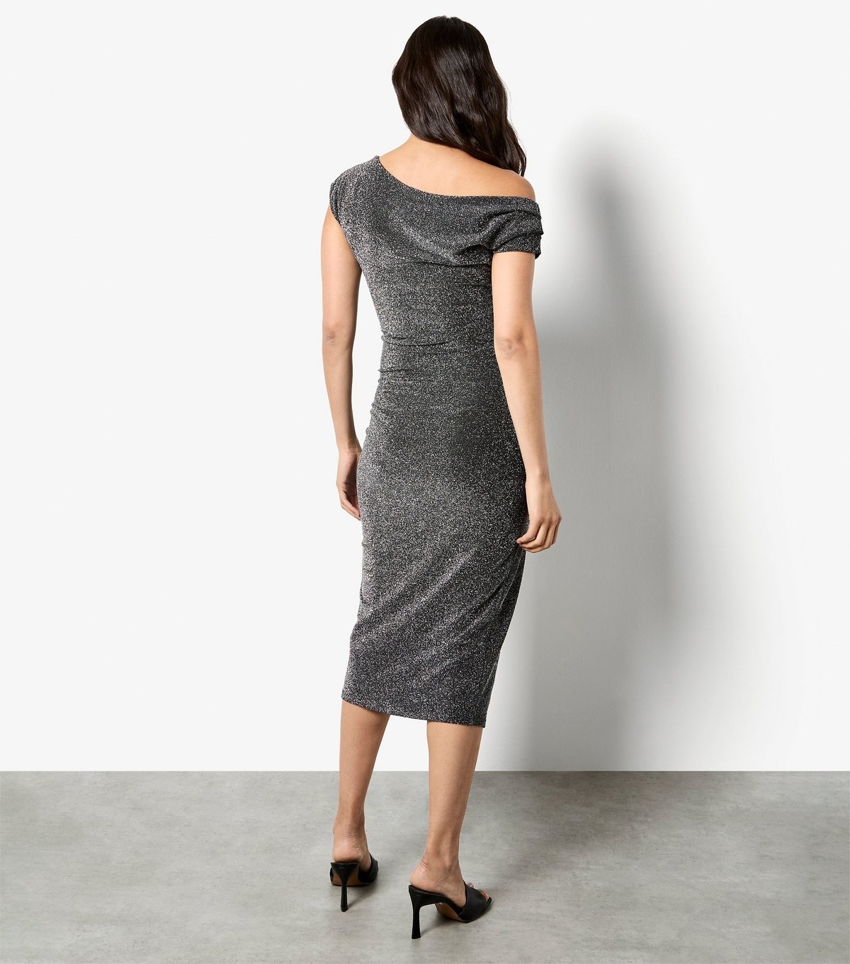 Apricot Women's Silver Drape Shoulder Wrap Midi Dress Apricot New Look - 3