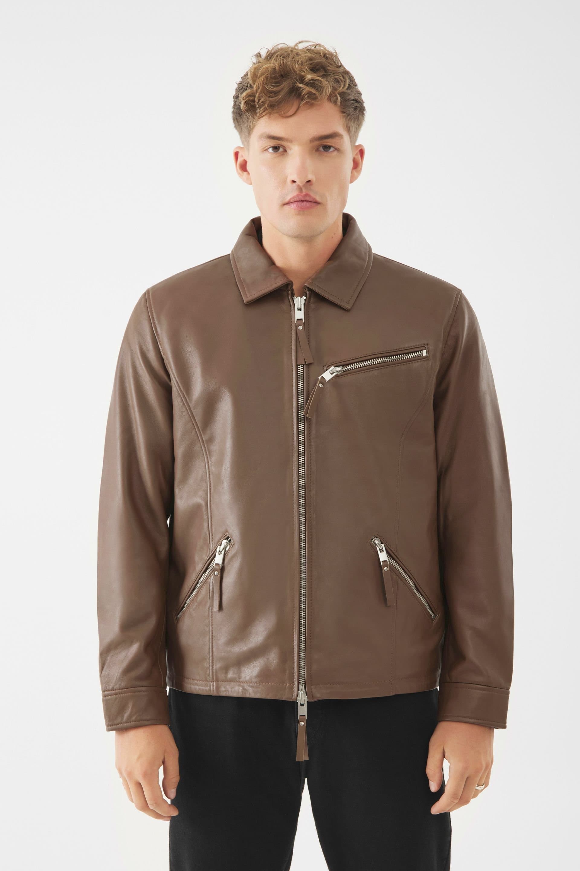 Bolongaro Trevor Bolongaro Trevor Dark Brown Real Leather Jacket