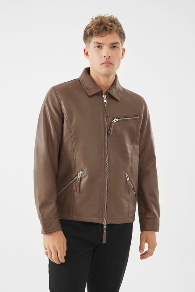 Bolongaro Trevor Bolongaro Trevor Men's Real Leather Joseph Jacket in Dark Brown - 3