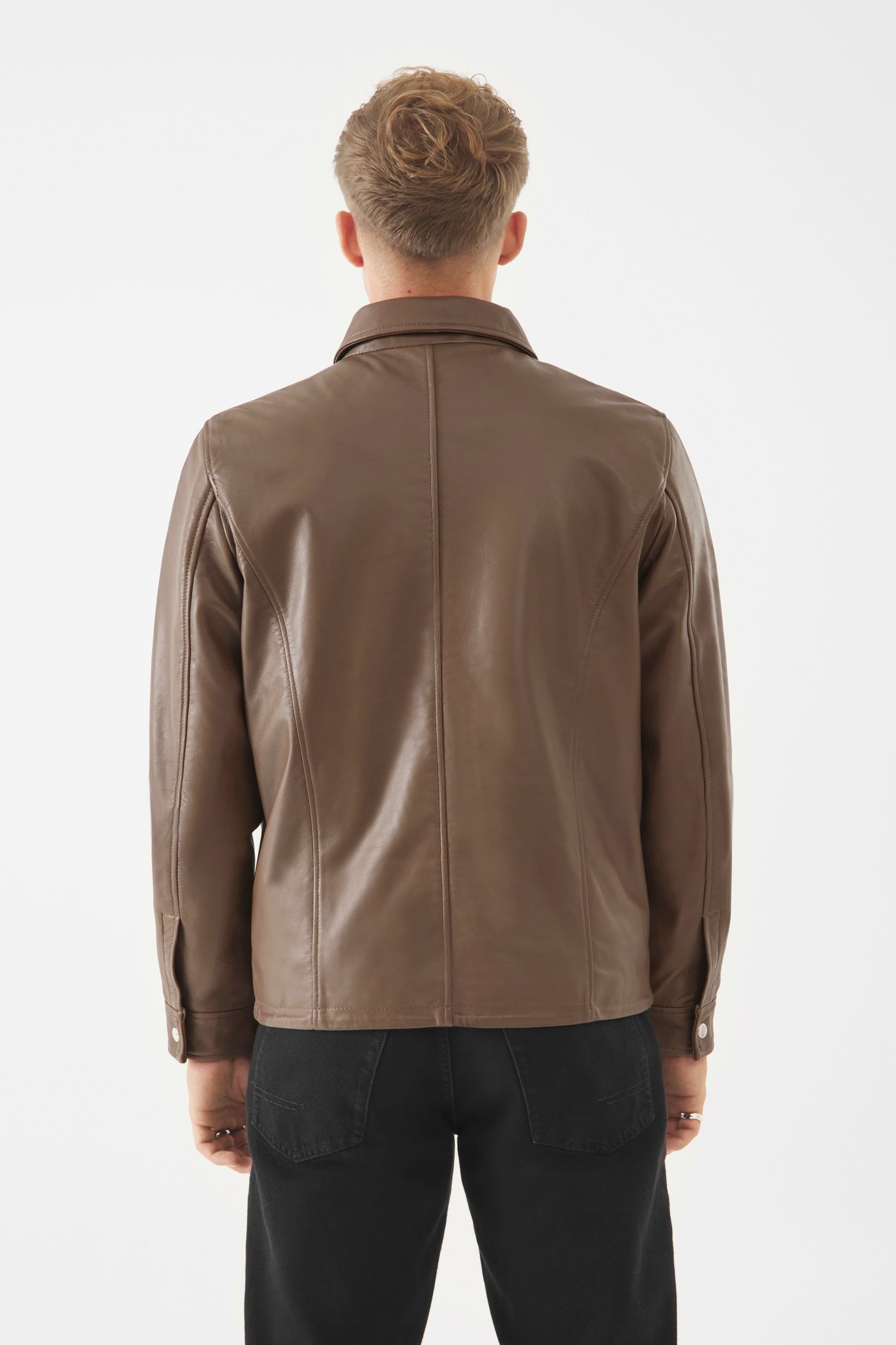 Bolongaro Trevor Bolongaro Trevor Men's Real Leather Joseph Jacket in Dark Brown - 4