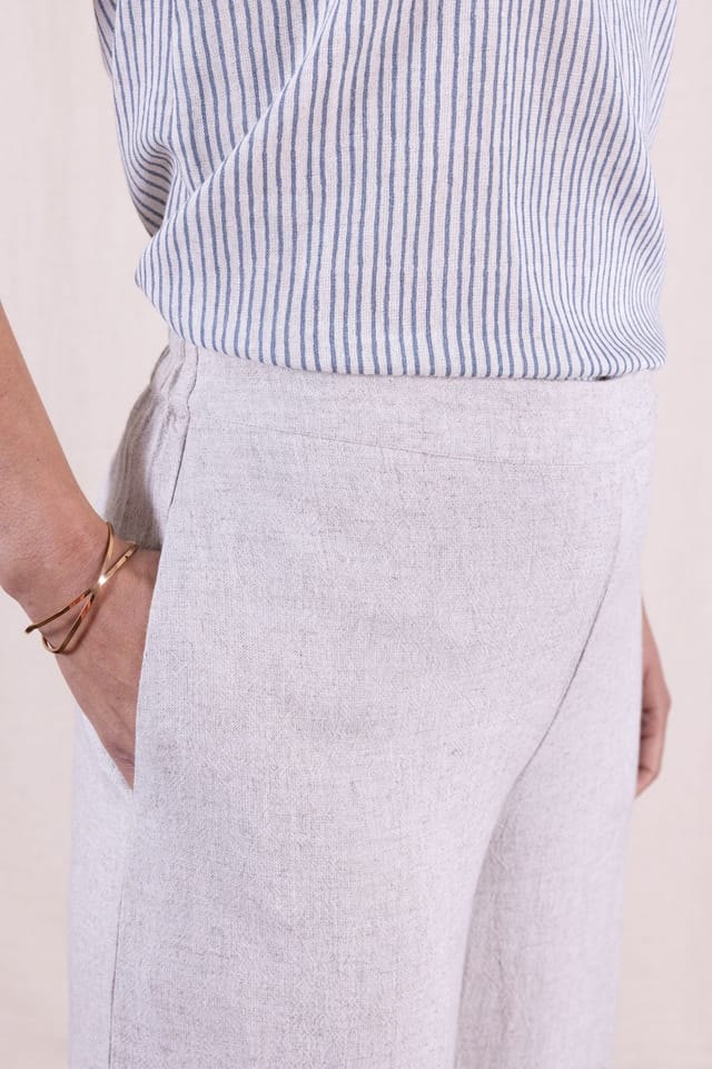 Nomads Clothing Nomads Clothing Women's Women Linen Wide Leg Plain Trousers in Natural - 3