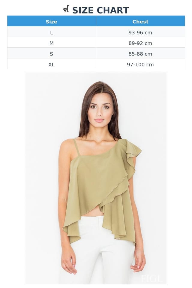 Love Lace Love Lace Women's Smooth Polyester Frill Belly Exposed Blouse in Green - 3