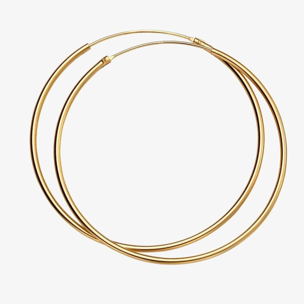 T.H.Baker T.H.Baker Gold Tone 50mm Hoop Earrings