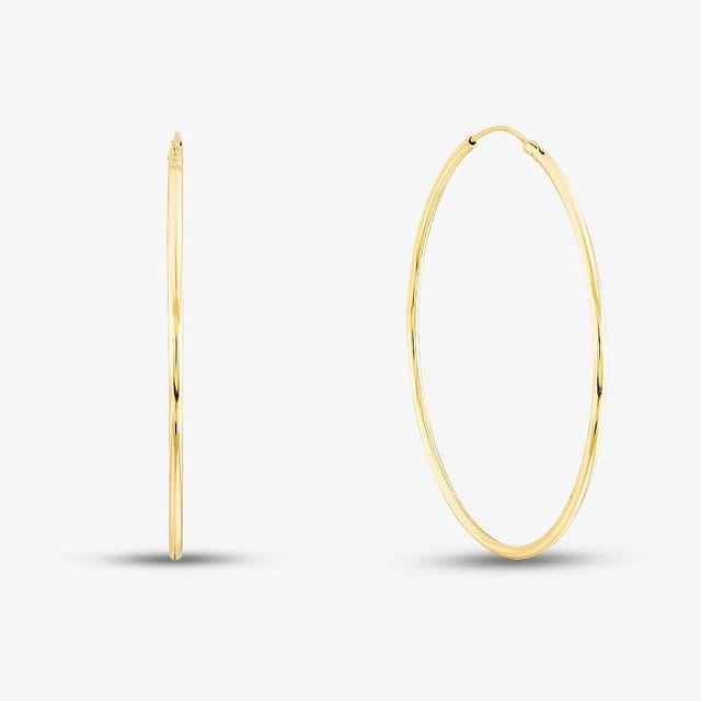 T.H.Baker T.H.Baker Women's Gold Tone 50mm Hoop Earrings H243* - 2