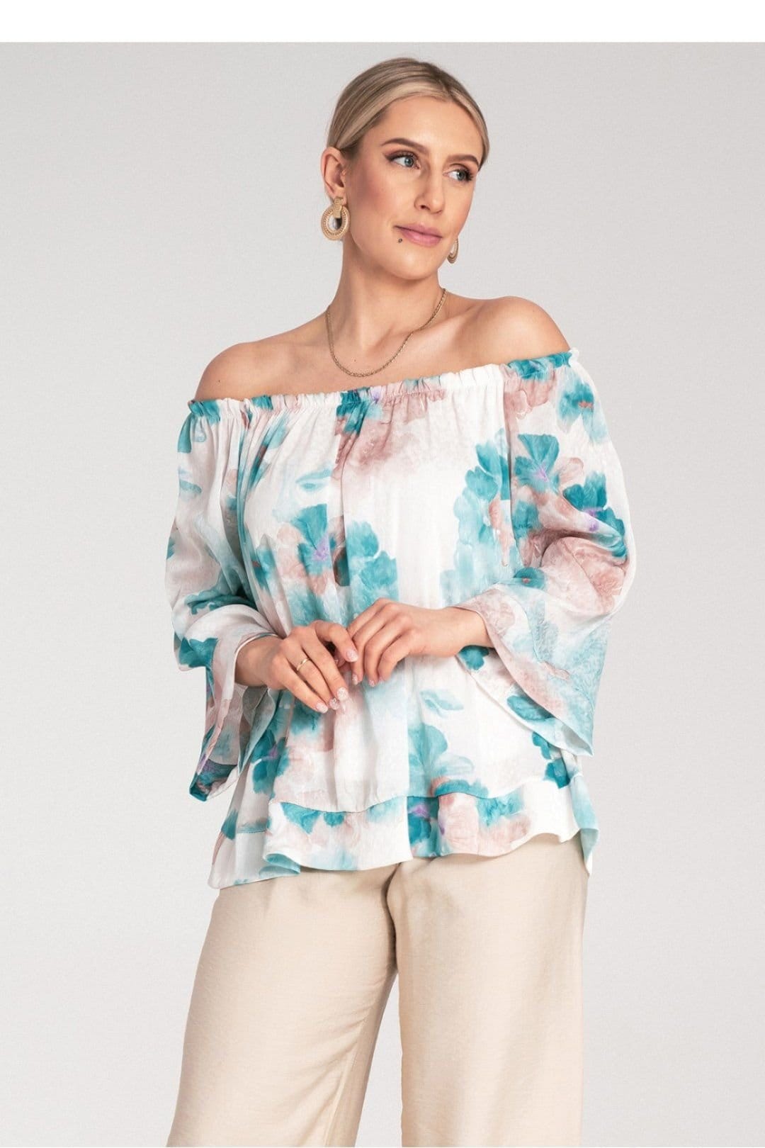 Love Lace White Floral 3/4 Sleeve Blouse