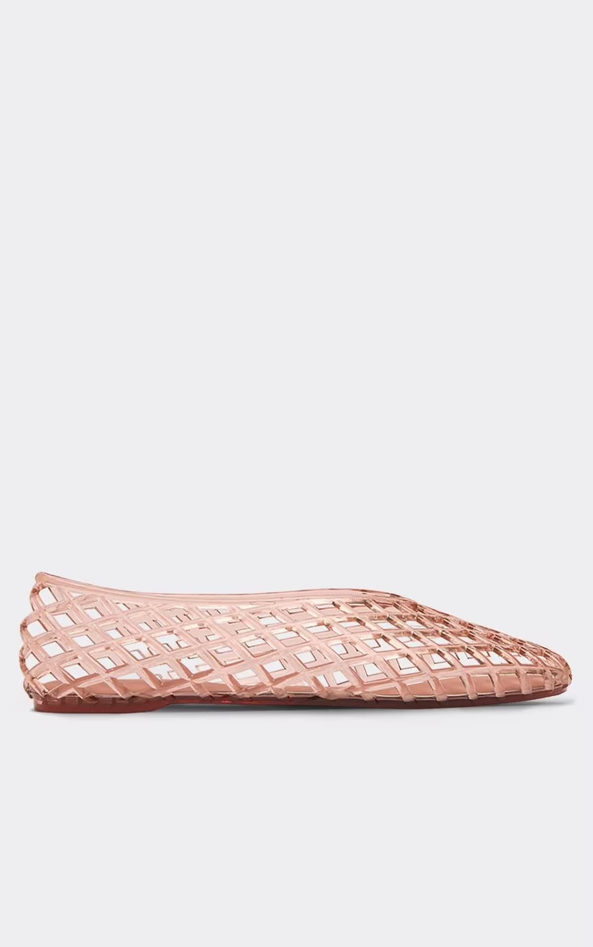 EGO Neeya Flat Ballet Pump In Nude Plastic, Women's Size UK 4