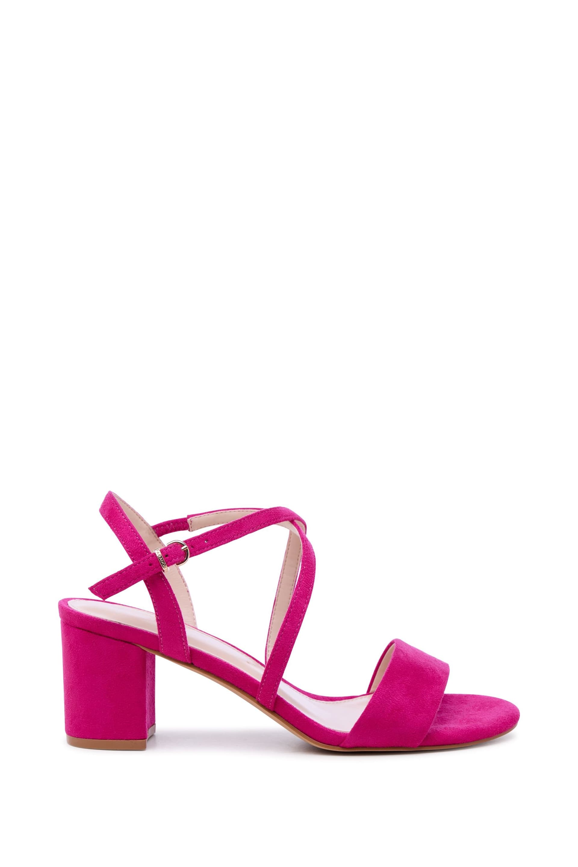 Paradox London Paradox London Women's Honeysilk' Wide Fit Block Heel Sandals in Fuchsia