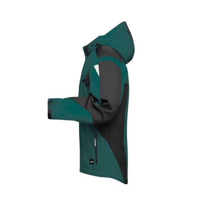 James and Nicholson James and Nicholson Men's Craftsmen Strong Soft Shell Jacket in Dark Green - 3