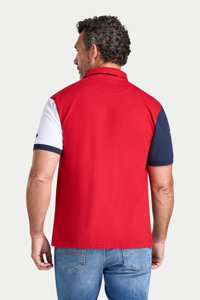 raging bull Raging Bull Men's Contrast Sleeve Pique Polo in Navy - 2