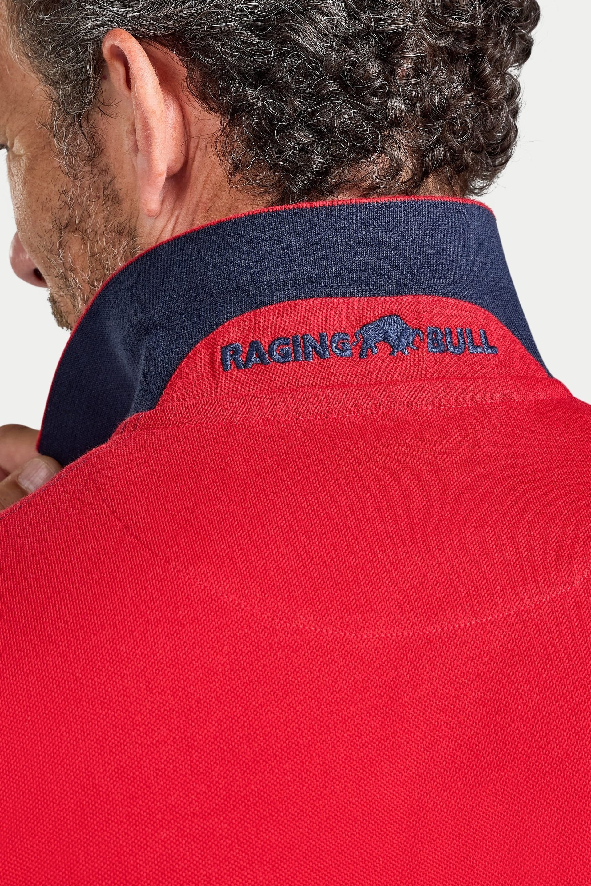raging bull Raging Bull Men's Contrast Sleeve Pique Polo in Navy - 4
