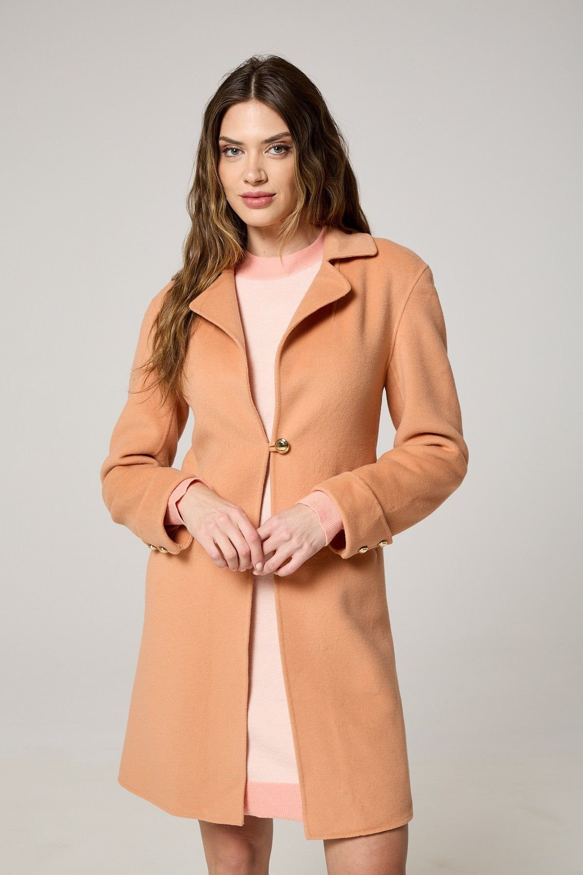K-Win London K-Win London Women's Cashmere Blend Wool Coat in Light Brown - 2