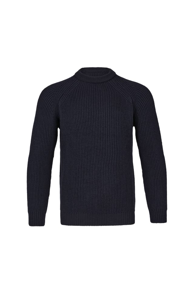 Celtic & Co Celtic & Co Men's British Ribbed Fishermans Sweater in Dark Navy - 2