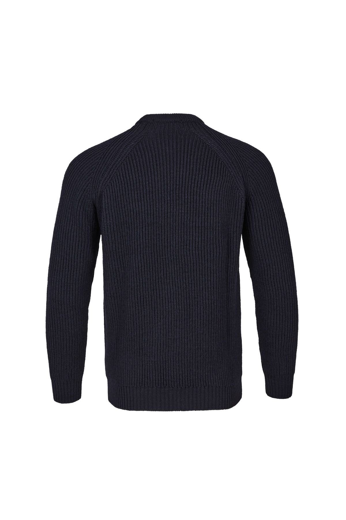 Celtic & Co Celtic & Co Men's British Ribbed Fishermans Sweater in Dark Navy - 4