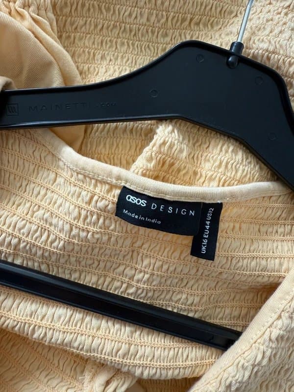 ASOS Design ASOS yellow blouse ruched peplum top