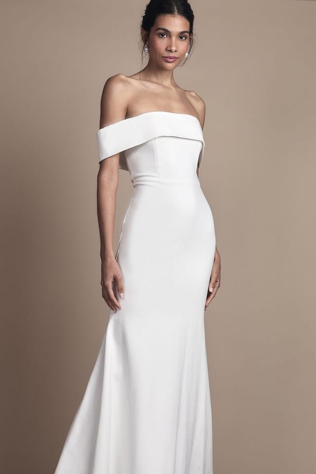 Coast Coast Women's Ponte Bardot Maxi Wedding Dress in Ivory - 2