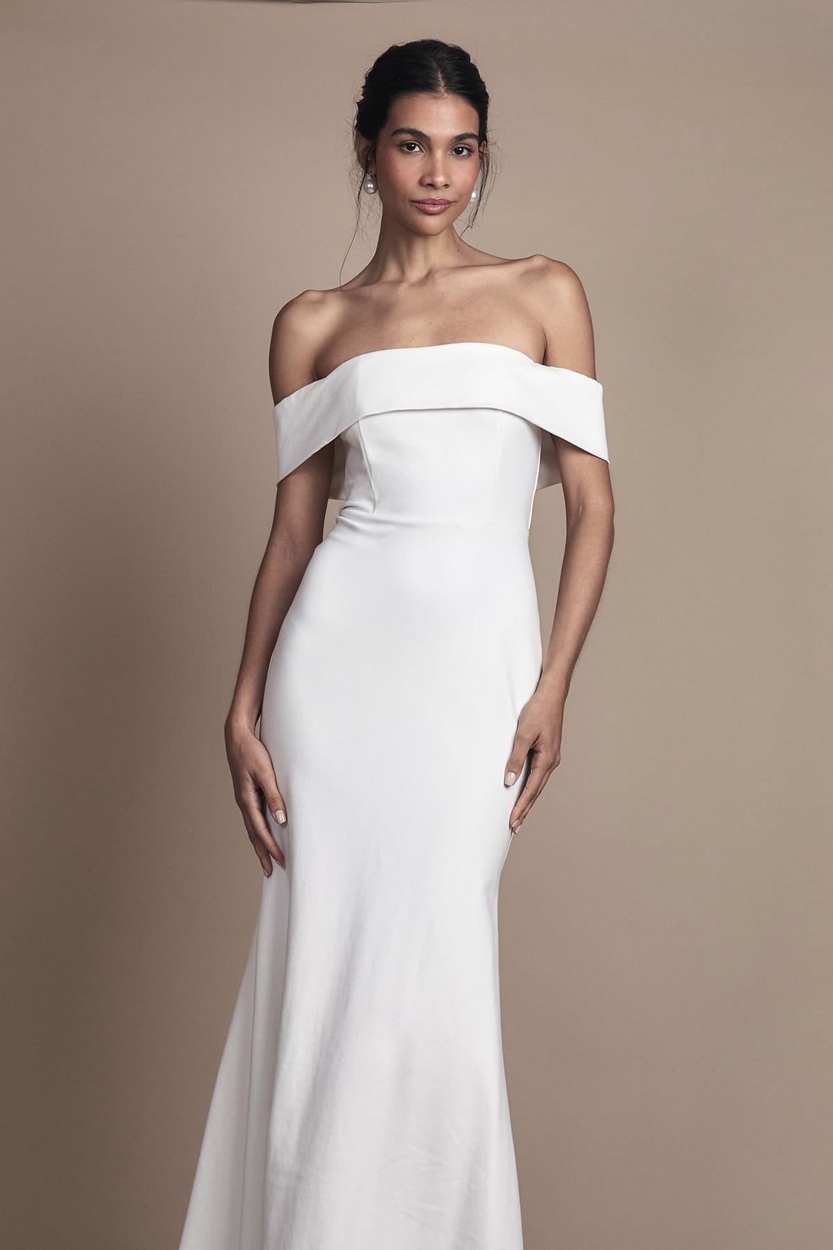 Coast Coast Women's Ponte Bardot Maxi Wedding Dress in Ivory - 4