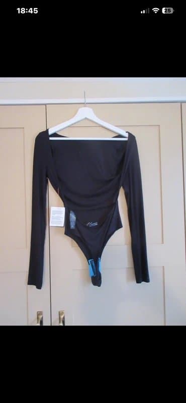 ASOS ASOS black long sleeve open back bodysuit
