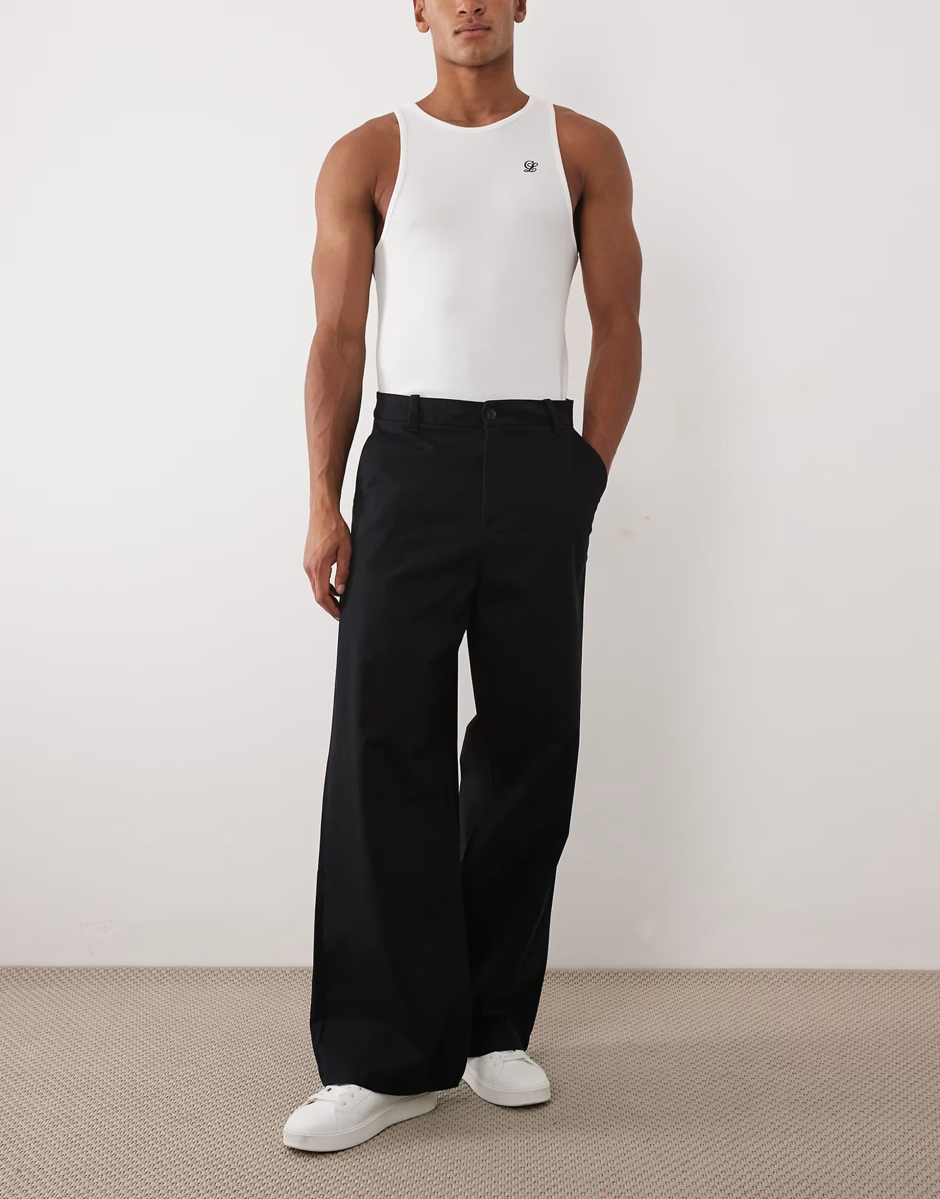 ASOS ASOS DESIGN loose chinos in black