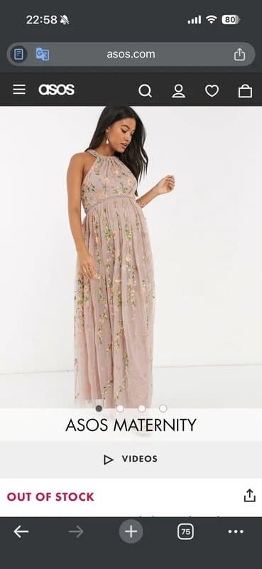 ASOS Maternity ASOS Design Maternity halter neck embroidered floral and sequin maxi dress