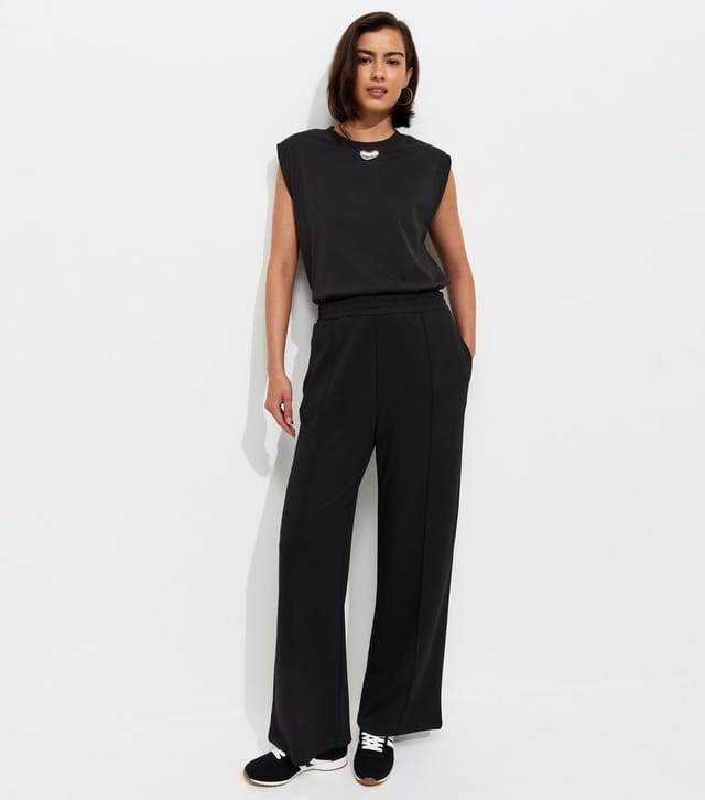 New Look Women's Premium Black Wide Leg Joggers New Look - 2