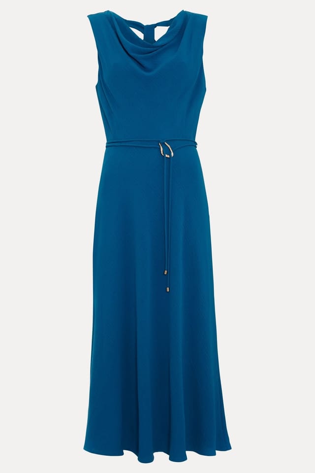 Phase Eight Phase Eight Women's Cassidy Sleeveless Cowl Neck Midi Dress in Turquoise - 2