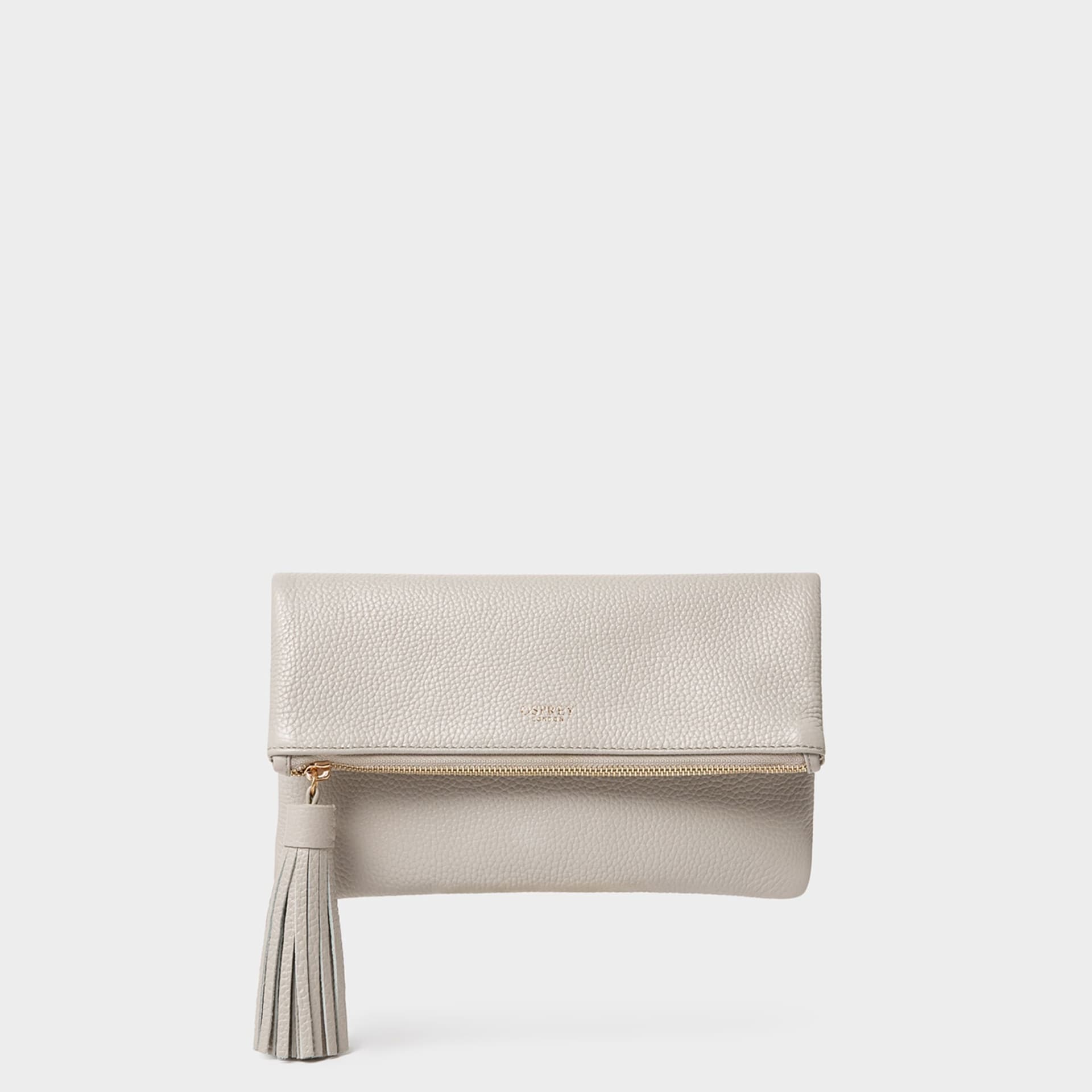 OSPREY LONDON OSPREY LONDON Taupe Leather Clutch Bag