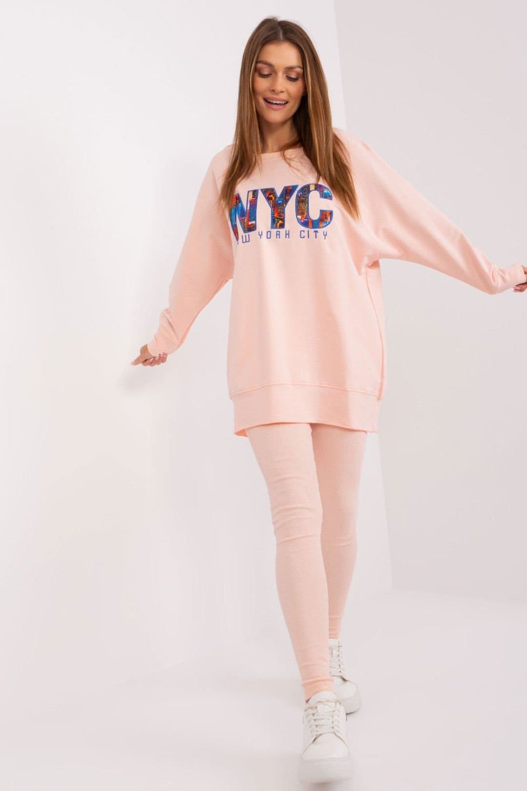 Love Lace Love Lace Women's Sweatshirt & High Waist Leggings Set in Pink