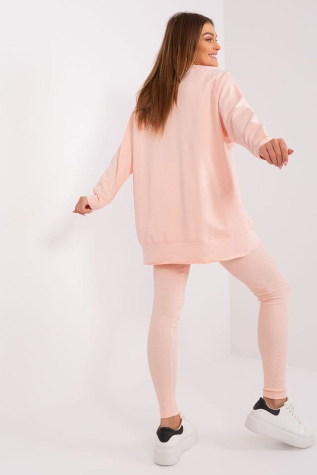 Love Lace Love Lace Women's Sweatshirt & High Waist Leggings Set in Pink - 3