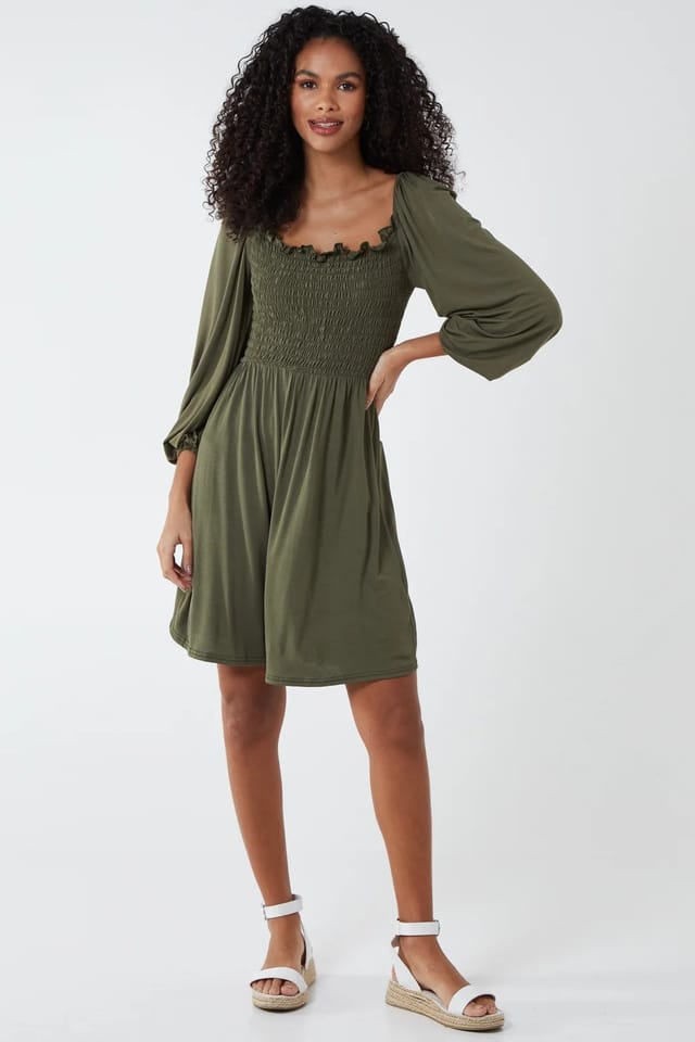 Blue Vanilla Square Neck Gathered Bust Jersey Dress - 2