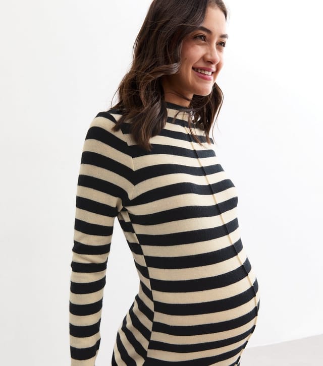 New Look Women's Maternity Black Stripe Knit Midi Dress New Look - 2