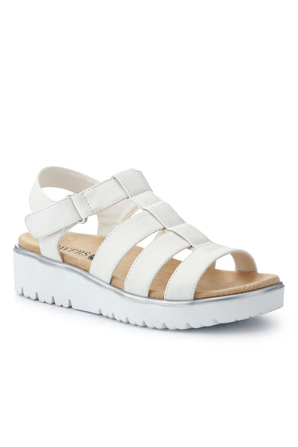 Pavers Pavers Women's Wide Fit Strappy Sandals in White