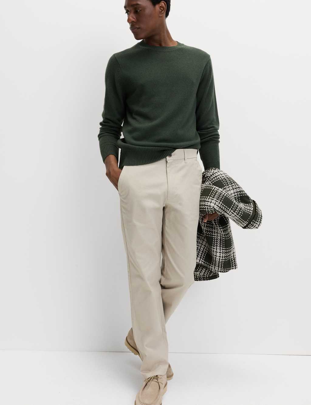 Marks & Spencer M&S Regular Fit Stretch Chinos Medium Beige - 2