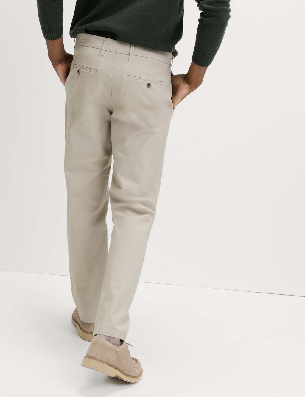 Marks & Spencer M&S Regular Fit Stretch Chinos Medium Beige - 4