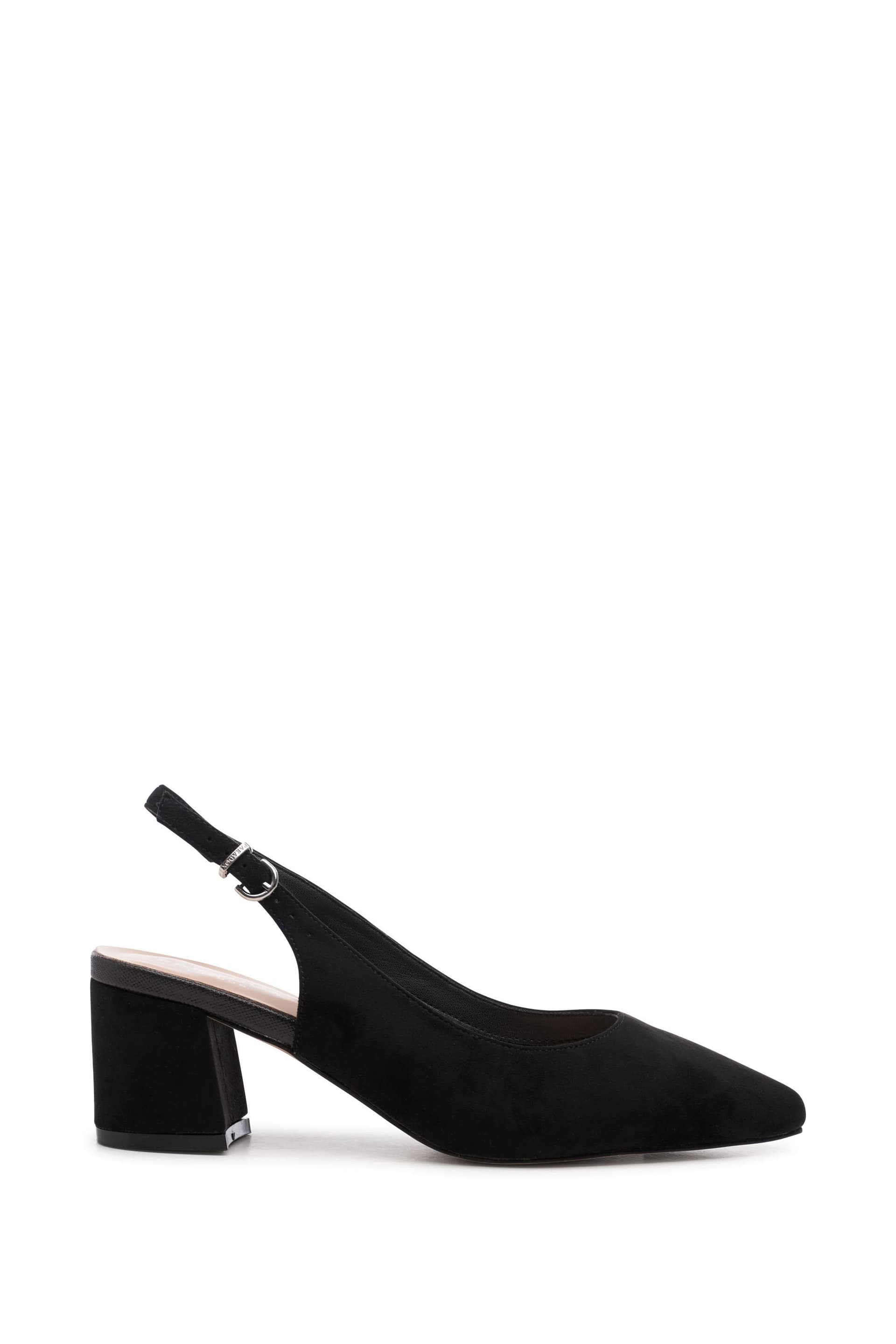 Paradox London Paradox London Women's Wide Fit 'Flynn' Mid Block Heel Sling Back Court Shoes in Black