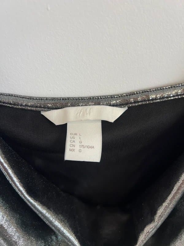 H&M H&M Metallic Silver Cowl Neck Cami Top size large like asos, party, festival, summer