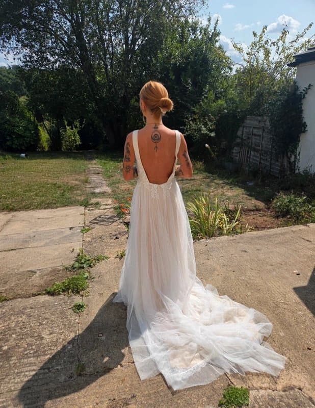 ASOS Asos Wedding Dress UK 6 | Open Back Lace Tulle Bridal Gown