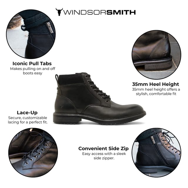 Windsor Smith Windsor Smith Men's Leather Casual Chelsea Boots - Beau in Black - 2