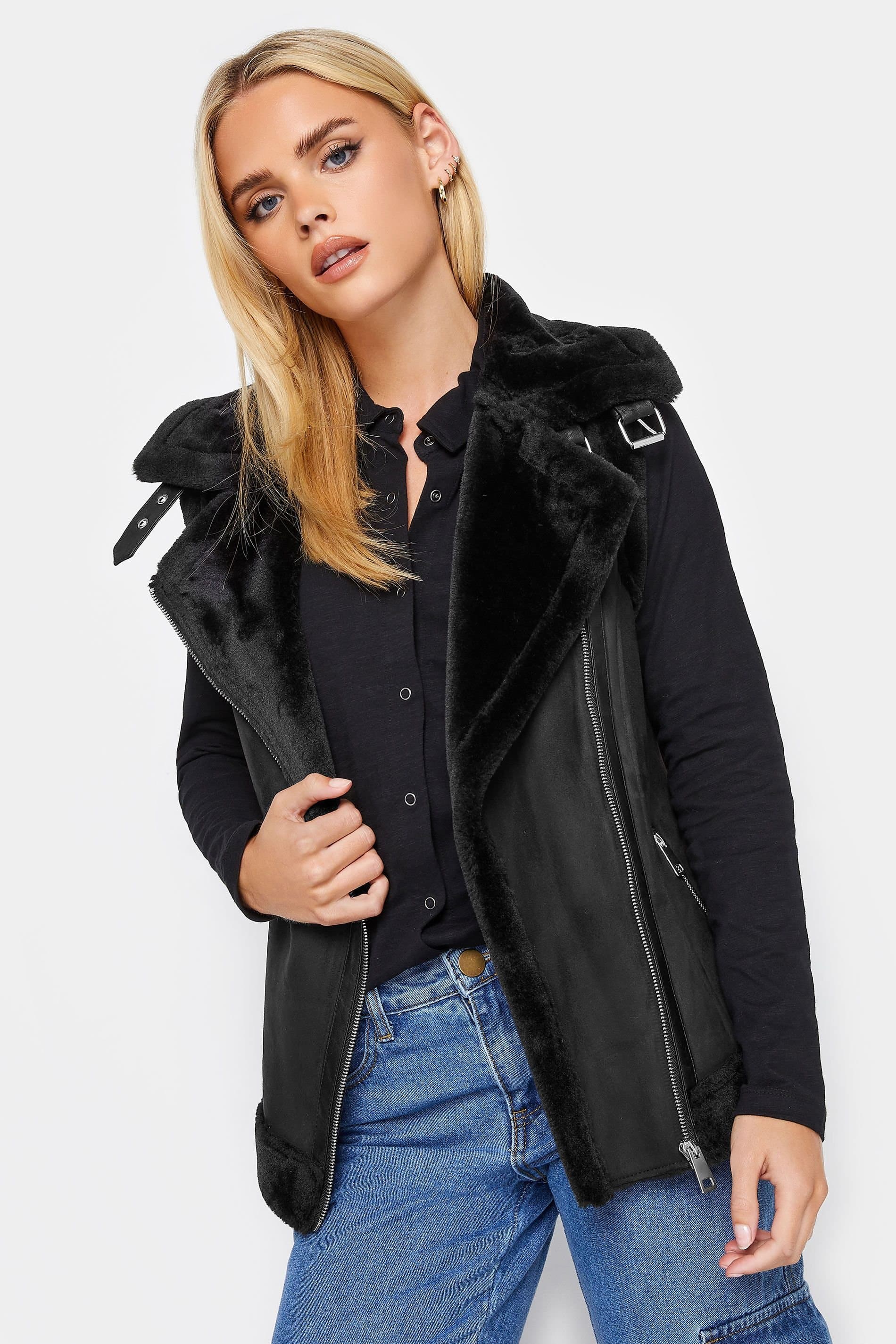 PixieGirl PixieGirl Women's Petite Aviator Jacket in Black