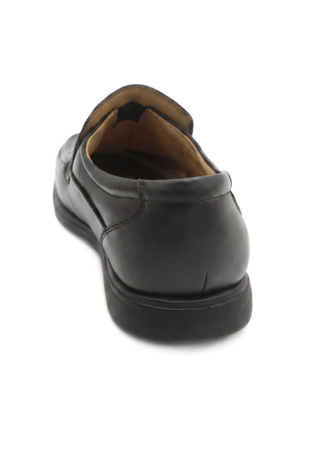 Pavers Pavers Men's Wide Fit Smart Leather Slip On Shoes in Black - 3
