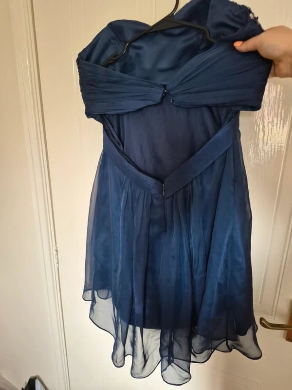 Source Unknown Navy Blue Embellished Chiffon Party/Prom Dress